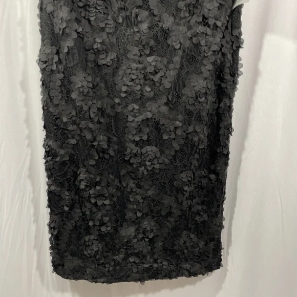 NWT $248 XSCAPE‎ [ 2 ] Off Shoulder 3D Lace Sheath Dress in Black